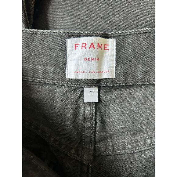 FRAME High Rise Black Wash Heritage Le Sylvie Slender Straight Women's size 25 - Picture 5 of 8